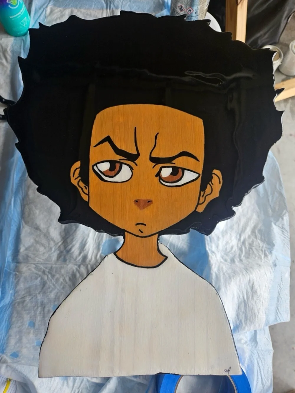 Custom Cartoon Wood Wall Art - Huey Freeman The boondocks